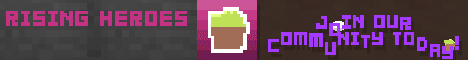 Rising Heroes Minecraft server banner