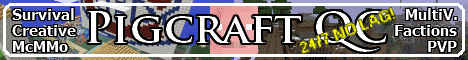 Pigcraft QC Minecraft server banner
