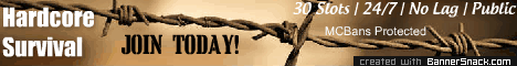 Hardcore Survival Minecraft server banner